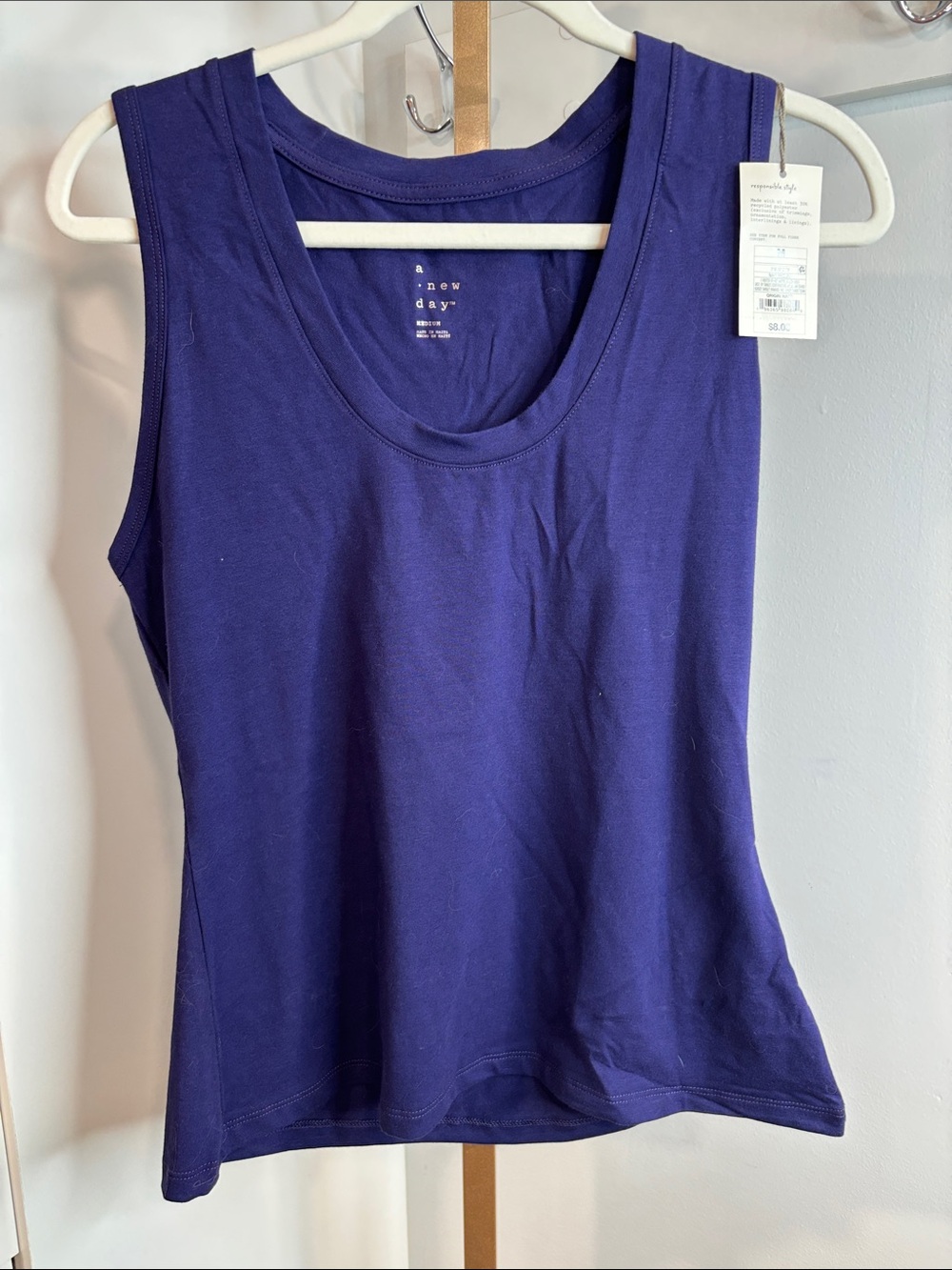 a new day Purple Scoop Neck Tank Top